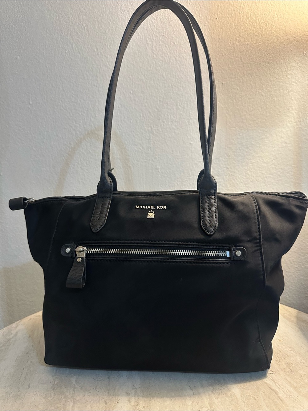 Michael Kors Black Tote with Front Zip Pocket